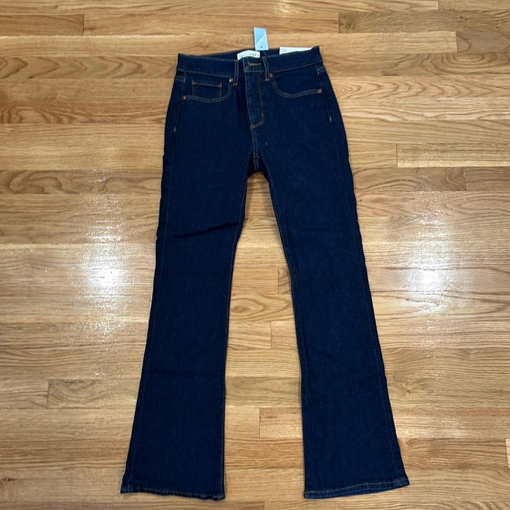 LOFT bootcut midrise jeans in dark wash